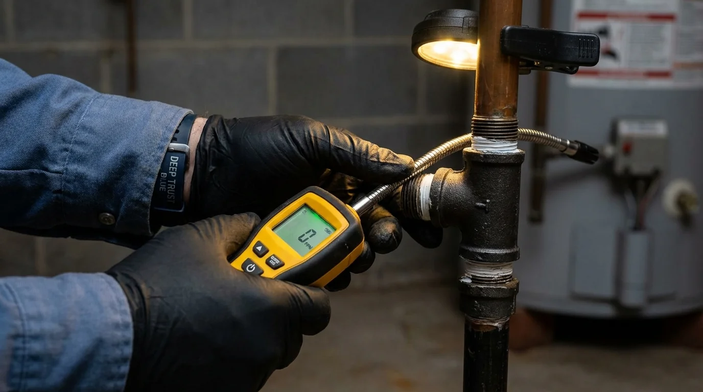 Gas leak detection with electronic sniffer by Johns Plumbing LLC in Placentia